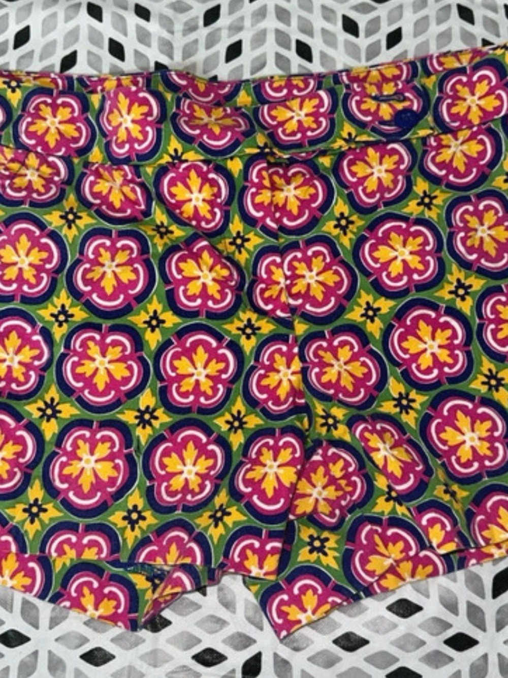Trina Turk Floral Medallion Shorts in Pink, Yellow & Green